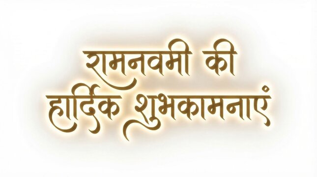 Ram Navami Wishes 2026 &ndash; Beautiful Hindi Typography with Lord Ram Bow