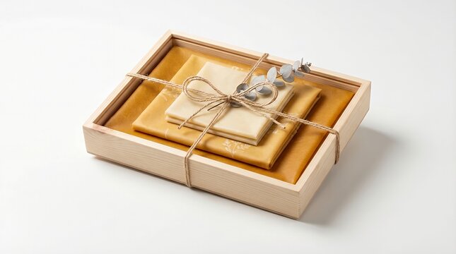 Gift Box with Natural Elements and Sustainable Packaging Presenting an Elegant Thoughtful Collection