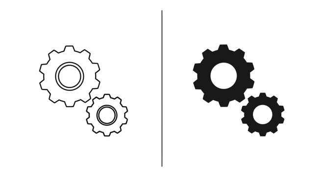 Mechanical gears interact in a seamless workflow process