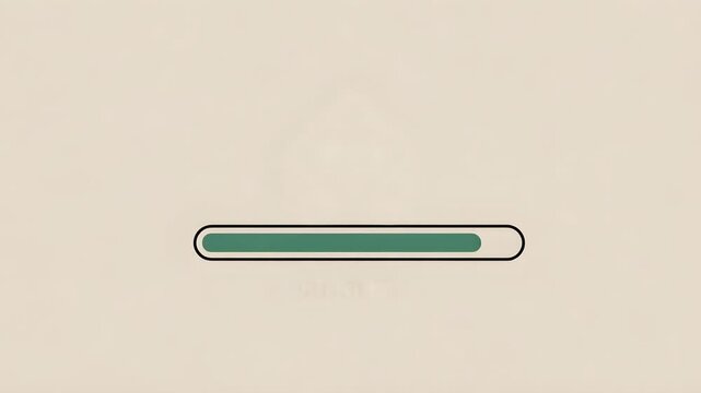 Very simple flat vector illustration of a progress bar with a geometric character. Minimal UI style emphasizing progress, completion, and clean, modern design.
