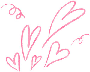 Obraz premium Pink Heart Hand Drawn Design Element, Doodle, Marker Textured