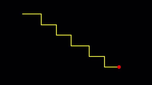 Downward Graph with Arrow Indicating Decline and Loss with Negative Trends for Crisis Animation on Dark Background 4k video