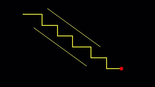 Downward Graph with Arrow Indicating Decline Loss and Negative Trends on Dark Abstract Background for Risk Crisis Animation 4k video