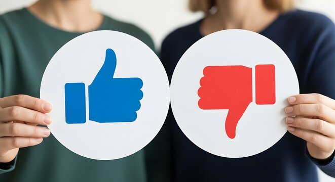 Different Opinions Represented By Hand Sign Symbols