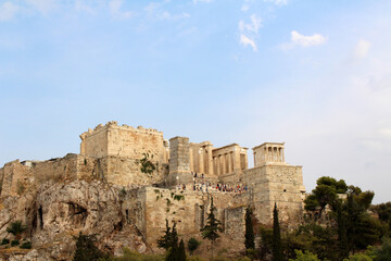 Fototapeta premium Ancient ruins of Athens August 2024 Propylaea entrance and fortification walls Athens