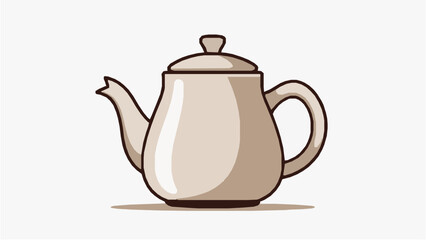 Obraz premium Minimalist Ceramic Teapot Vector