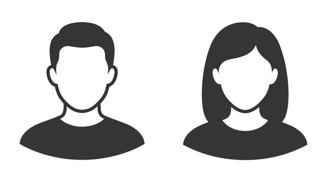 User profile icons representing male and female individuals for profiles