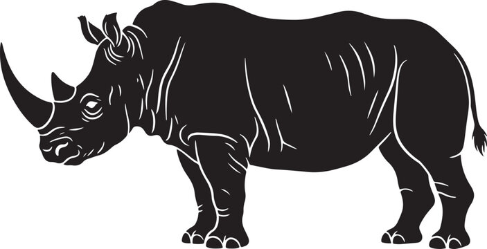 Black rhinoceros standing 