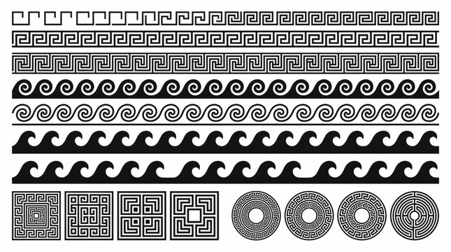 Collection of Ancient Greek Ornamental Patterns and Geometric Designs