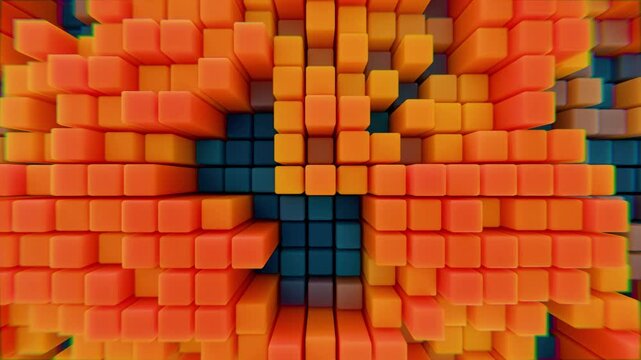 abstract geometric pattern background, 4k seamless loop, 3d render
