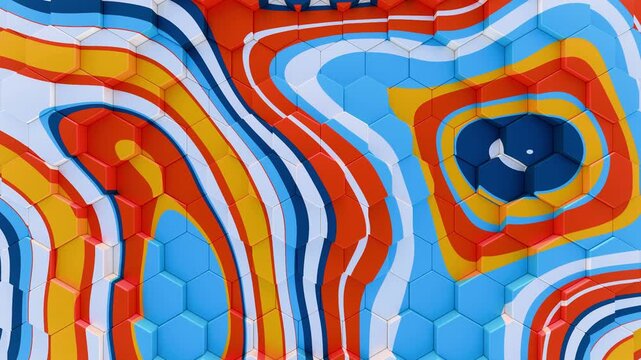 abstract geometric pattern background, 4k seamless loop, 3d render