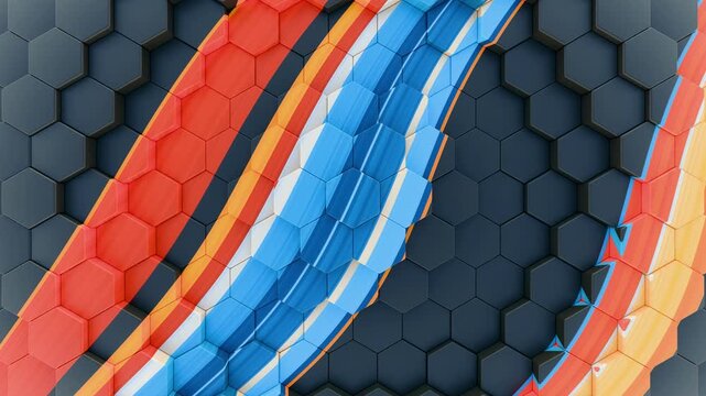 abstract geometric pattern background, 4k seamless loop, 3d render