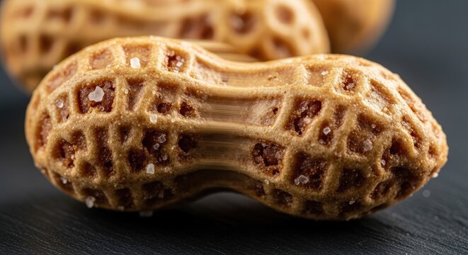 Close-up of a peanut in its shell.