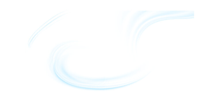 Air flow set of vector elements on a white background. Abstract light effect blowing from an air conditioner, purifier or humidifier. Dynamic blurred flow motion