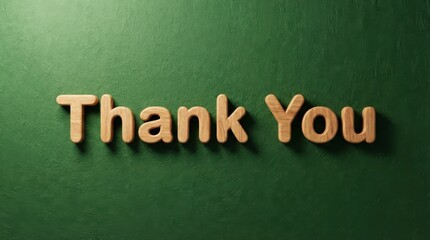 Obraz premium Thank you wooden letters spelling message of gratitude on green textured background appreciation