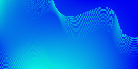 Wavy blended lines with blue cyan gradient mesh abstract background nice for wallpaper or banner © Rafi