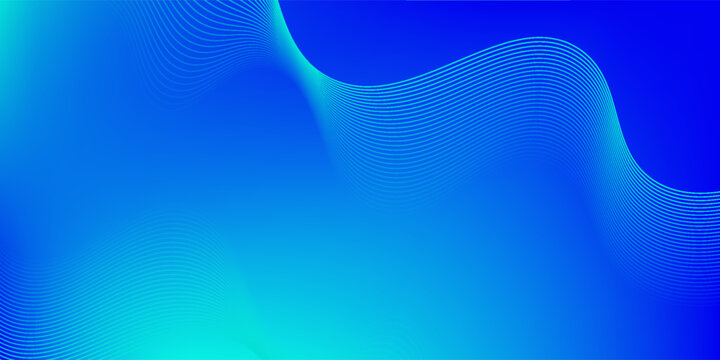 Wavy blended lines with blue cyan gradient mesh abstract background nice for wallpaper or banner