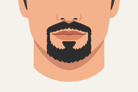 Man face featuring a stylish goatee and mustache, illustrating a popular male beard style and grooming