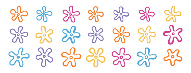 Fototapeta premium doodle hand drawn bikini bottom flowers, summer decoration, bikini botton sky elements. tropical flowers set