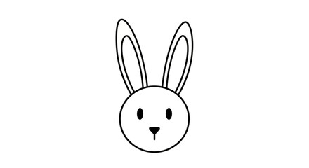 Obraz premium A simple line drawing of a rabbit face.
