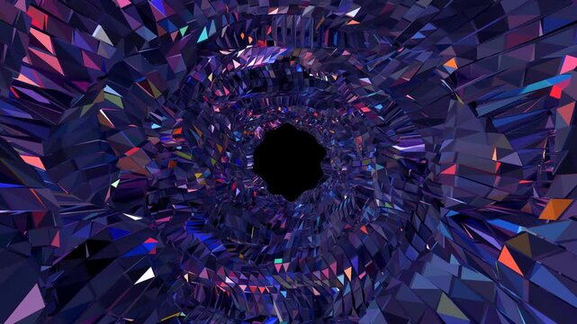 abstract background with a glass. skull and crossbones colourful tunnel. blue and red tunnel	
