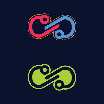 Abstract infinity logo vector icon with flowing lines and modern artistic style concept