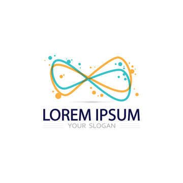 Modern infinity logo vector icon design with clean minimal geometric style concept