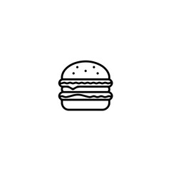 Fototapeta premium Minimal Burger Fast Food Icon Vector