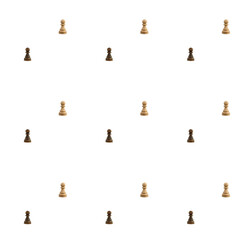 Fototapeta premium Pawns chess pieces repeating pattern for strategy and competition concept on white background