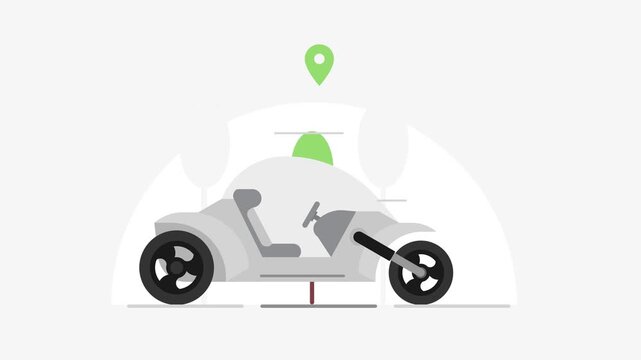 ustainable EV Car Motion Design No Smoke Eco Friendly Travel Concept Animation