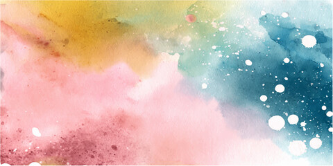 Fototapeta premium A symphony of watercolor hues dances across the canvas, where a harmonious blend of colors creates a visually stunning artistic masterpiece.