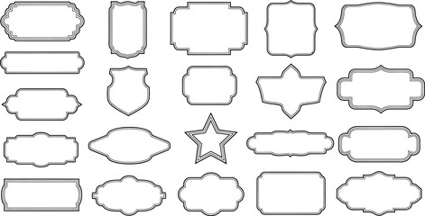 Obraz premium Elegant collection of diverse vintage and modern outline frames and labels vector set