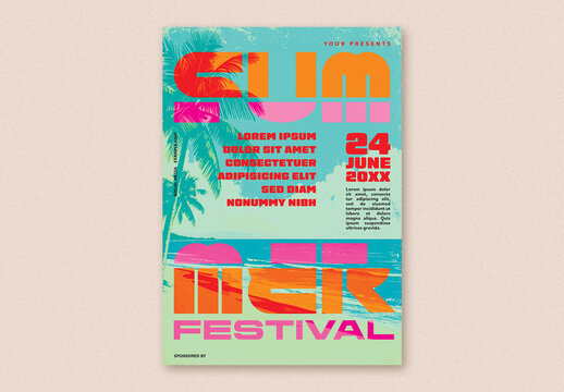 Colorful Summer Party Event Poster