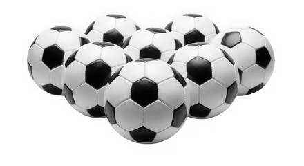 Fototapeta premium A collection of soccer balls on transparent background