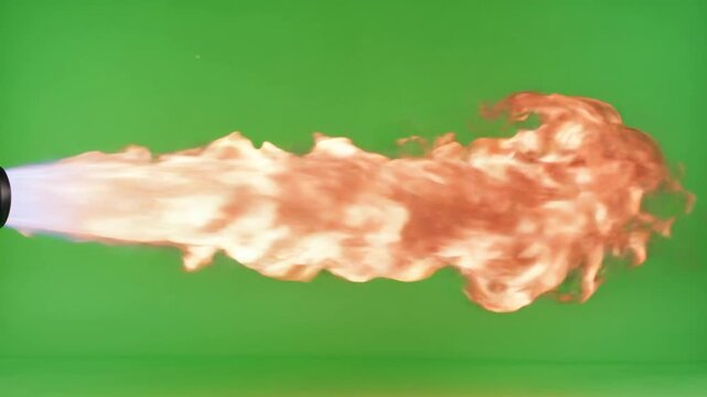 Realistic Fire Jet Flame Stream | Green Screen Chroma Key VFX