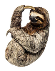 Fototapeta premium Happy Sloth White Background 