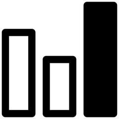 Fototapeta premium Basic column chart. Outlined stroke vector icon with black-filled details.