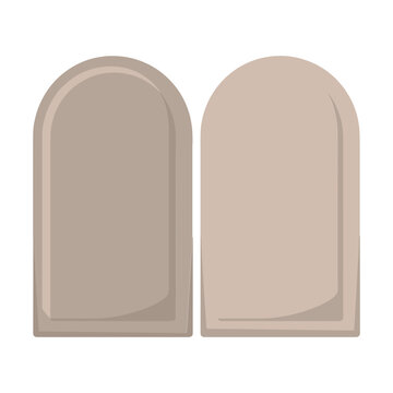 Set of two blank brown marble tablets with rounded tops and square bases