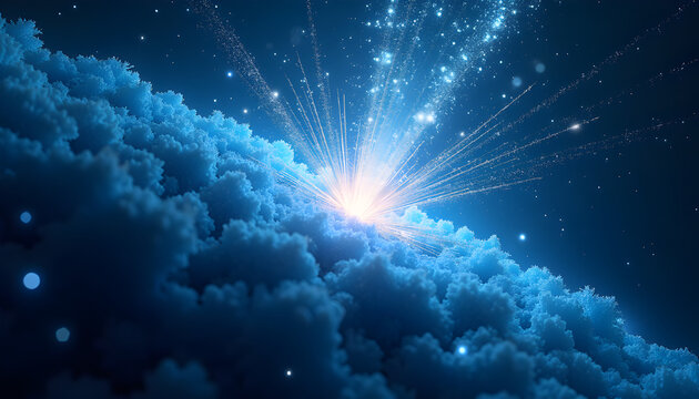 Shattering Ice Explosion, Cool and Powerful Abstract Illustration Background with Frozen Fragments and Dynamic Energy