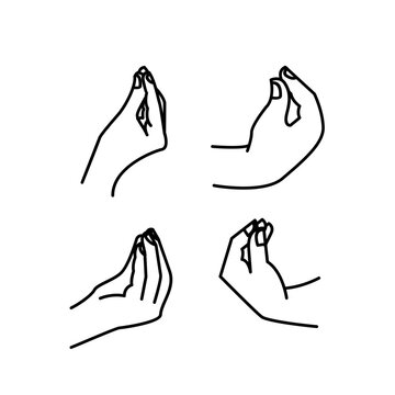 Italian Hand Gesture Vector Set, Pinched Fingers Communication Sign