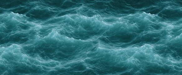 Fototapeta premium Seamless texture of rolling sea waves in vibrant turquoise and teal hues.