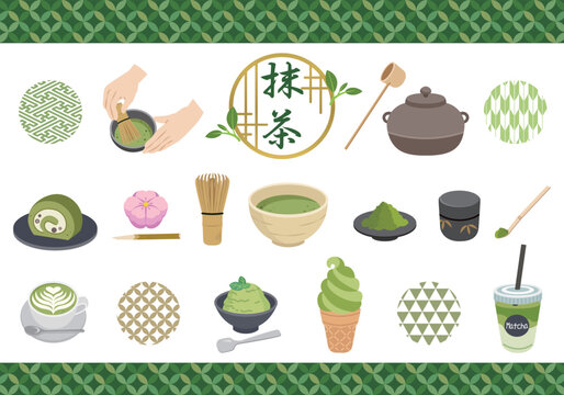 抹茶イラストセット　