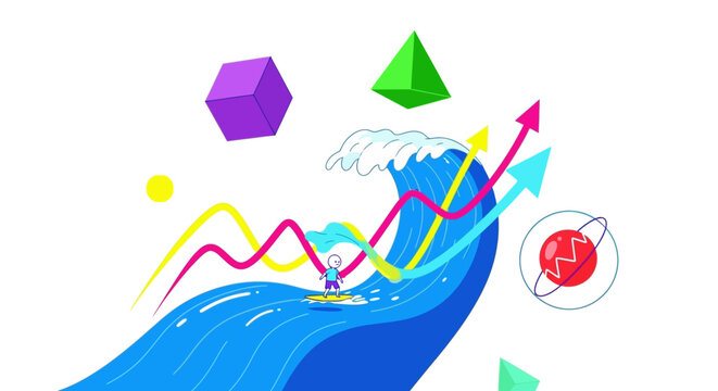 Agile business leader navigating market volatility and data-driven growth trends using innovative strategy