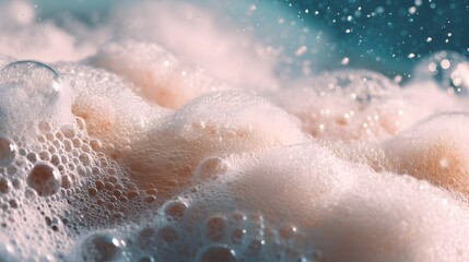 Fototapeta premium Soft bubbles float in clear water