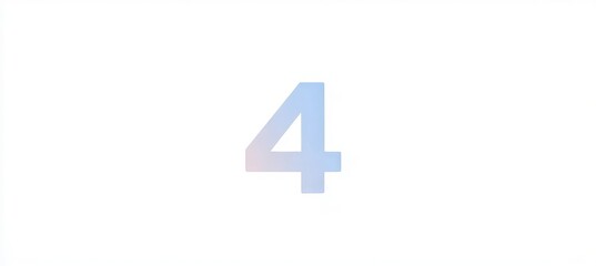 Obraz premium Pastel Number Four for Birthday Celebrations, Isolated on White Background, Minimalist Icon Design