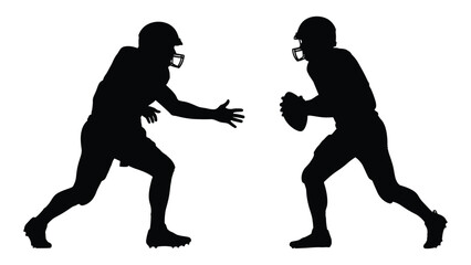 Fototapeta premium Two american football players facing each other