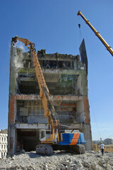 Chantier de démolition d'un immeuble