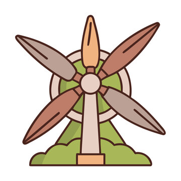 windmill and flowers