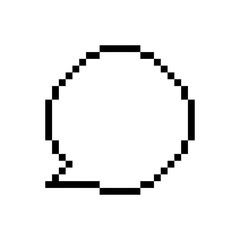 Fototapeta premium Pixel Speech Bubble – 8-Bit Style Chat Balloon Icons in Vector Format
