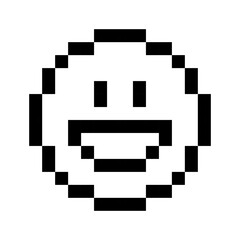 Obraz premium Pixel Emoji Face – 8-Bit Style Emoticons in Vector Format